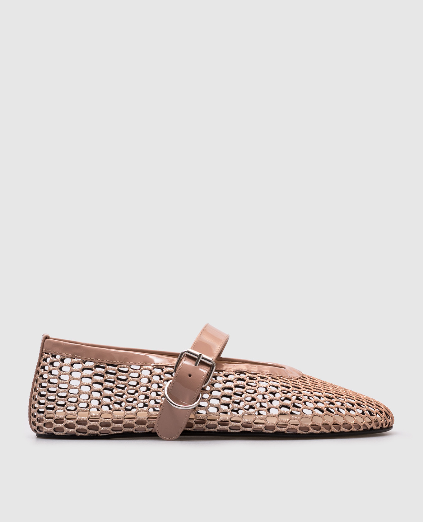 

Beige openwork ballet flats with glitter Babe Pay Pls