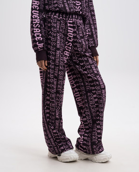 Versace Jeans Couture Purple sports pants with Logomania print 77HAA320FS172