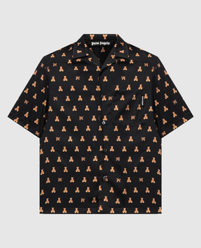 Palm Angels Black patterned Bear In Mind shirt PMGG005F24FAB005