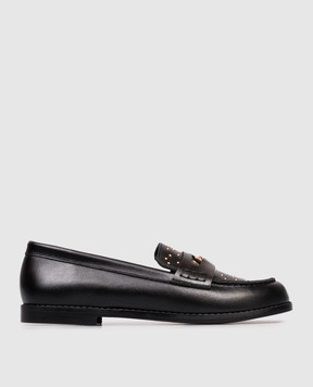 Versace Medusa children's black leather loafers 10203381A15518