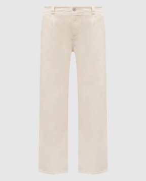 Brunello Cucinelli Beige jeans with a monil chain MH137P4018