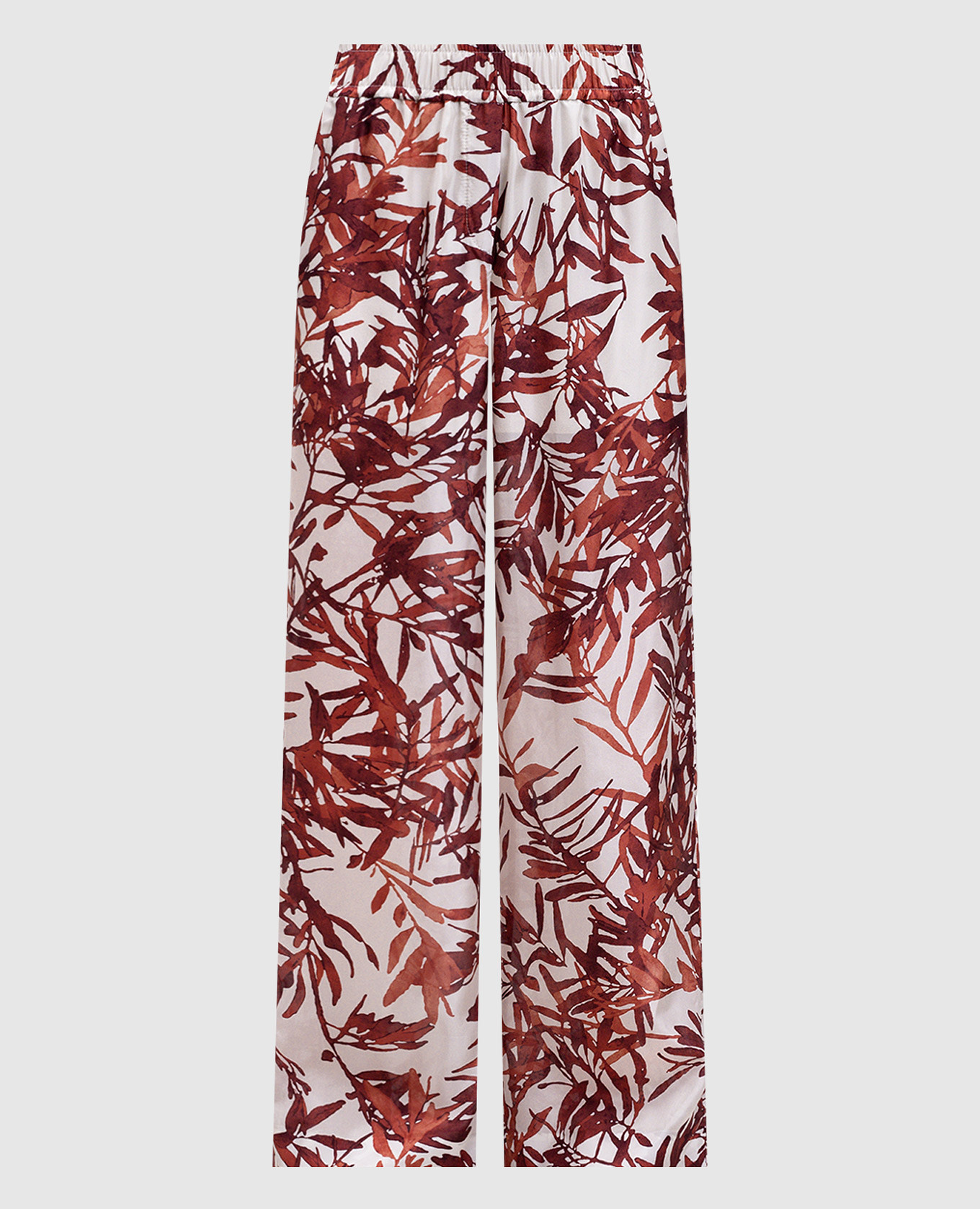 

Burgundy silk printed pants Brunello Cucinelli
