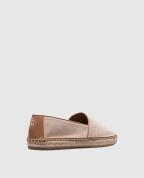 Brunello Cucinelli Beige suede espadrilles with logo MZUERPQ726
