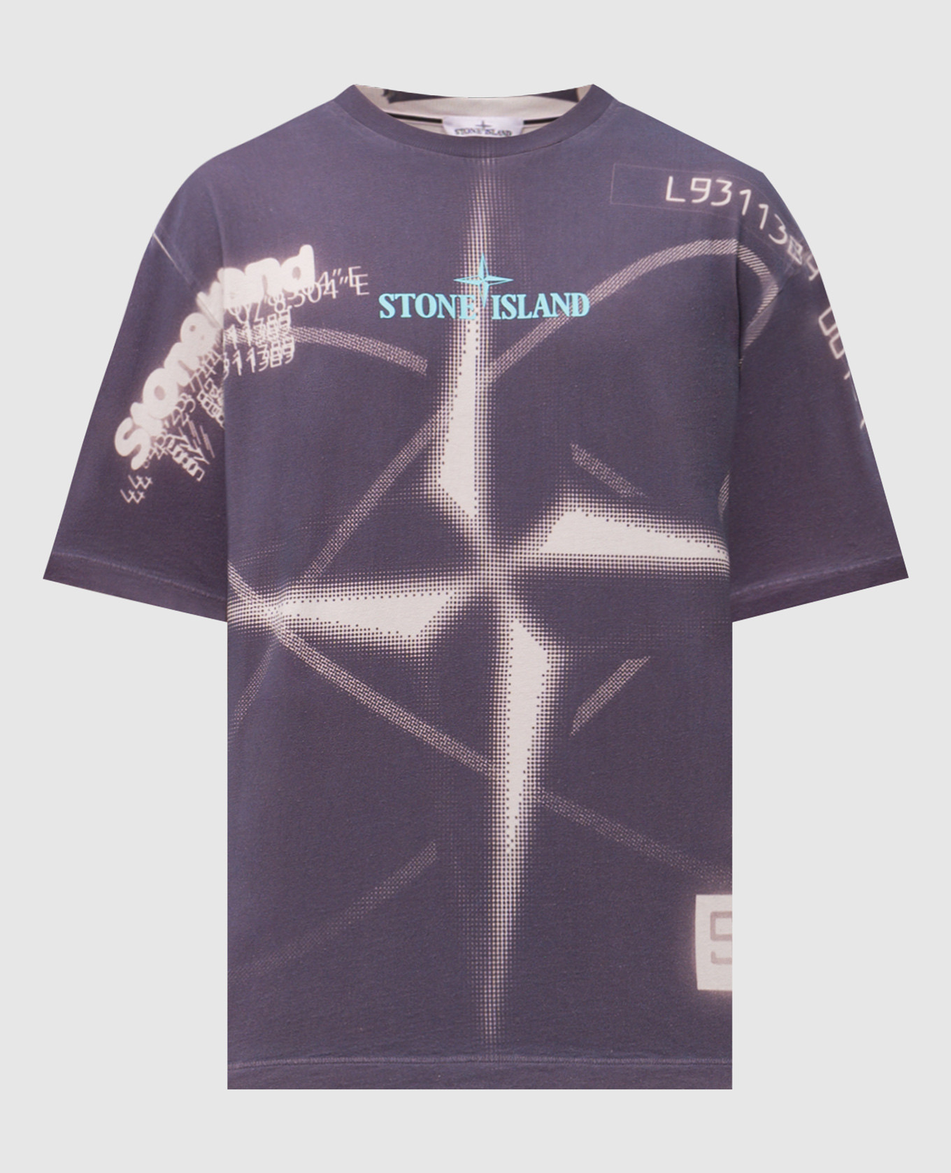 

Blue t-shirt with logo print Stone Island