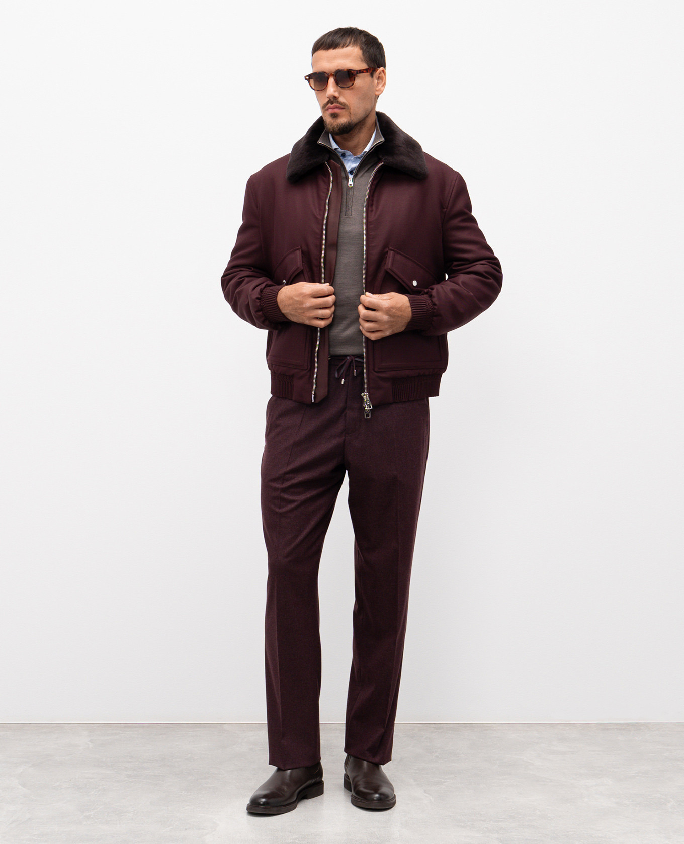 Burgundy jacket with wool Brett Johnson 2