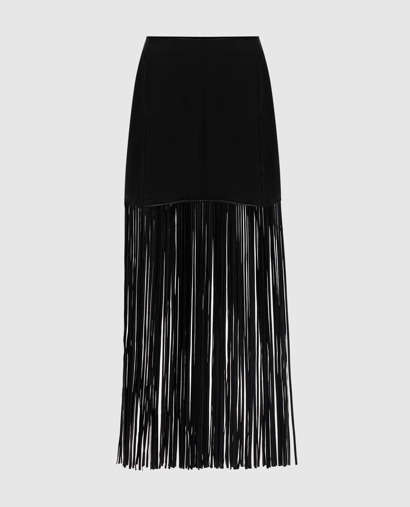 

Lauren black leather skirt with fringe Simonetta Ravizza