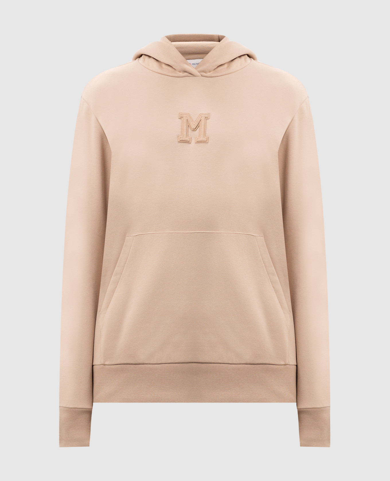 

Beige hoodie with monogram logo patch Moncler