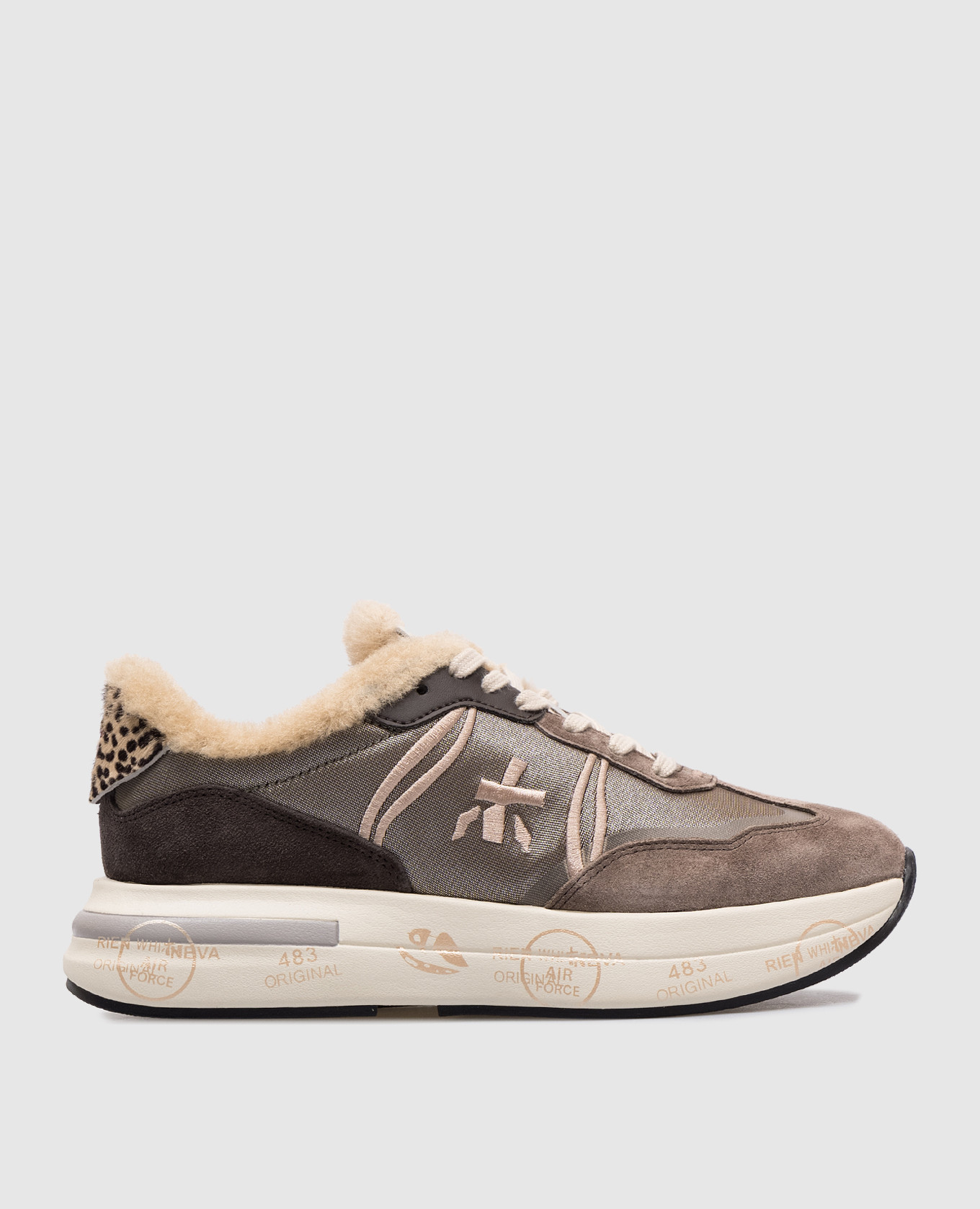 

Cassie Brown Fur Combo Sneakers Premiata
