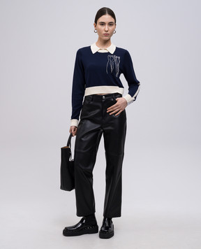 Rokh Blue jumper with logo R3CA95