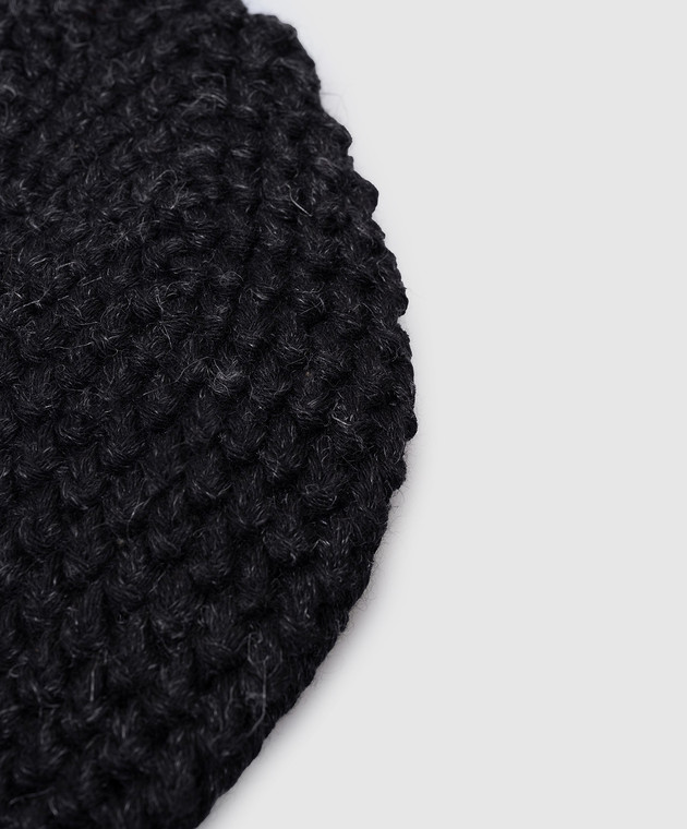 Jan Jan Van Essche - Black openwork knit hat made of wool and