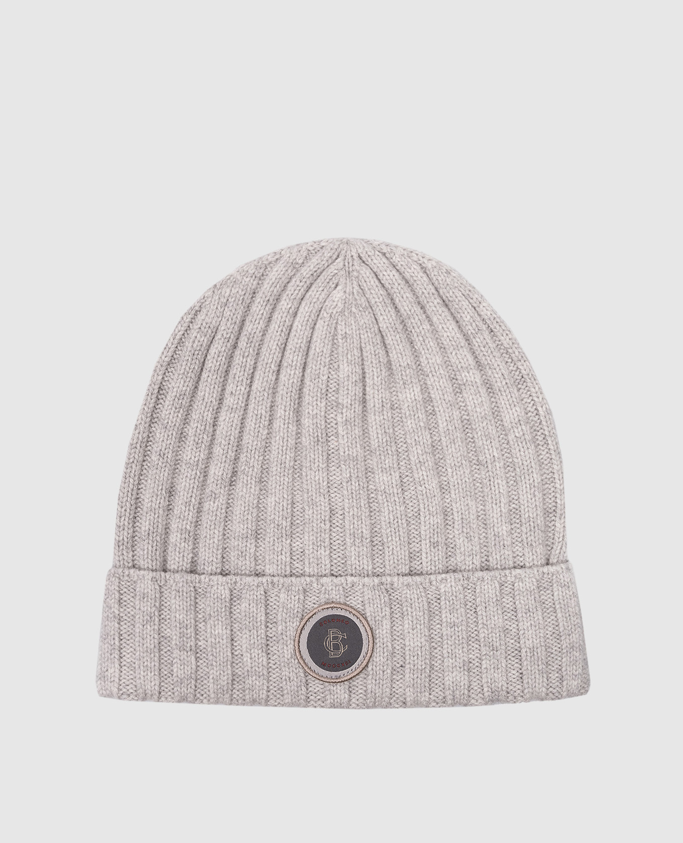 

Children's gray cashmere hat with Solomeo logo patch Brunello Cucinelli, Grey