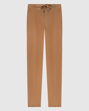 Enrico Mandelli Brown pants with logo GYM02B5653