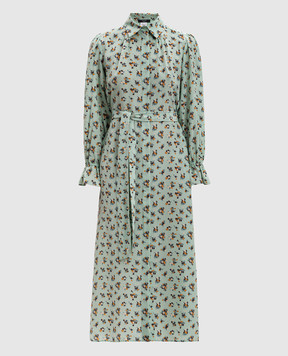 Max Mara Weekend TAFFY green floral print silk midi dress TAFFY