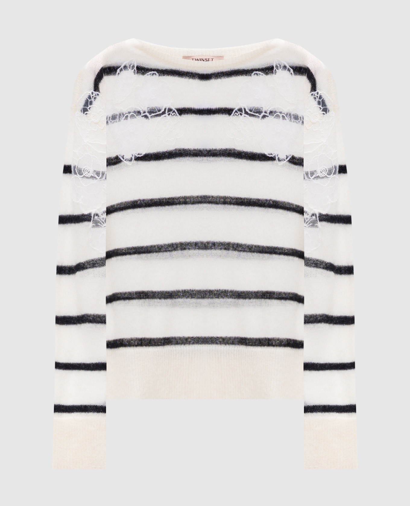 White striped wool jumper