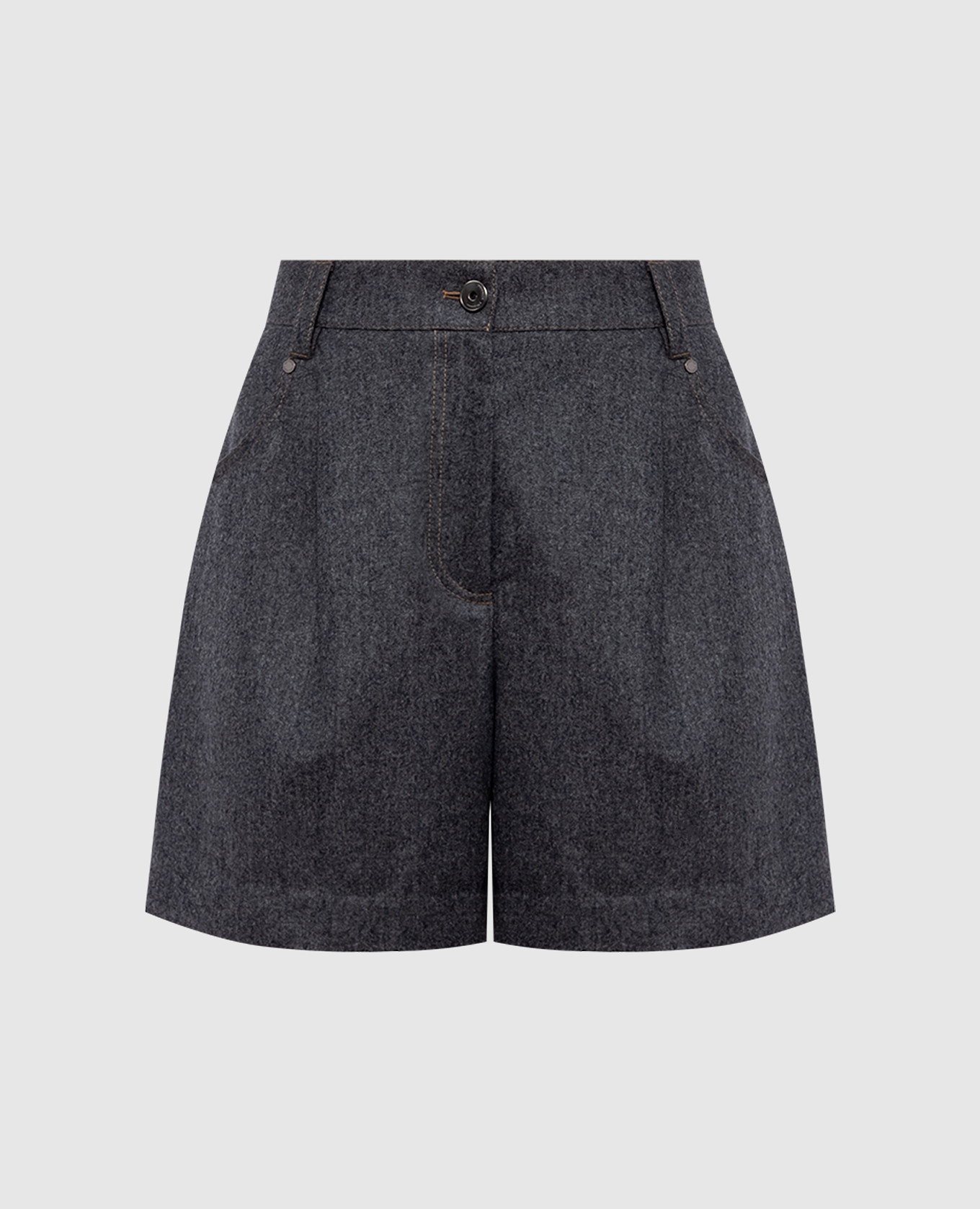 Gray wool shorts Brunello Cucinelli