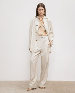 Philosophy di Lorenzo Serafini Beige jacket with linen A06042126
