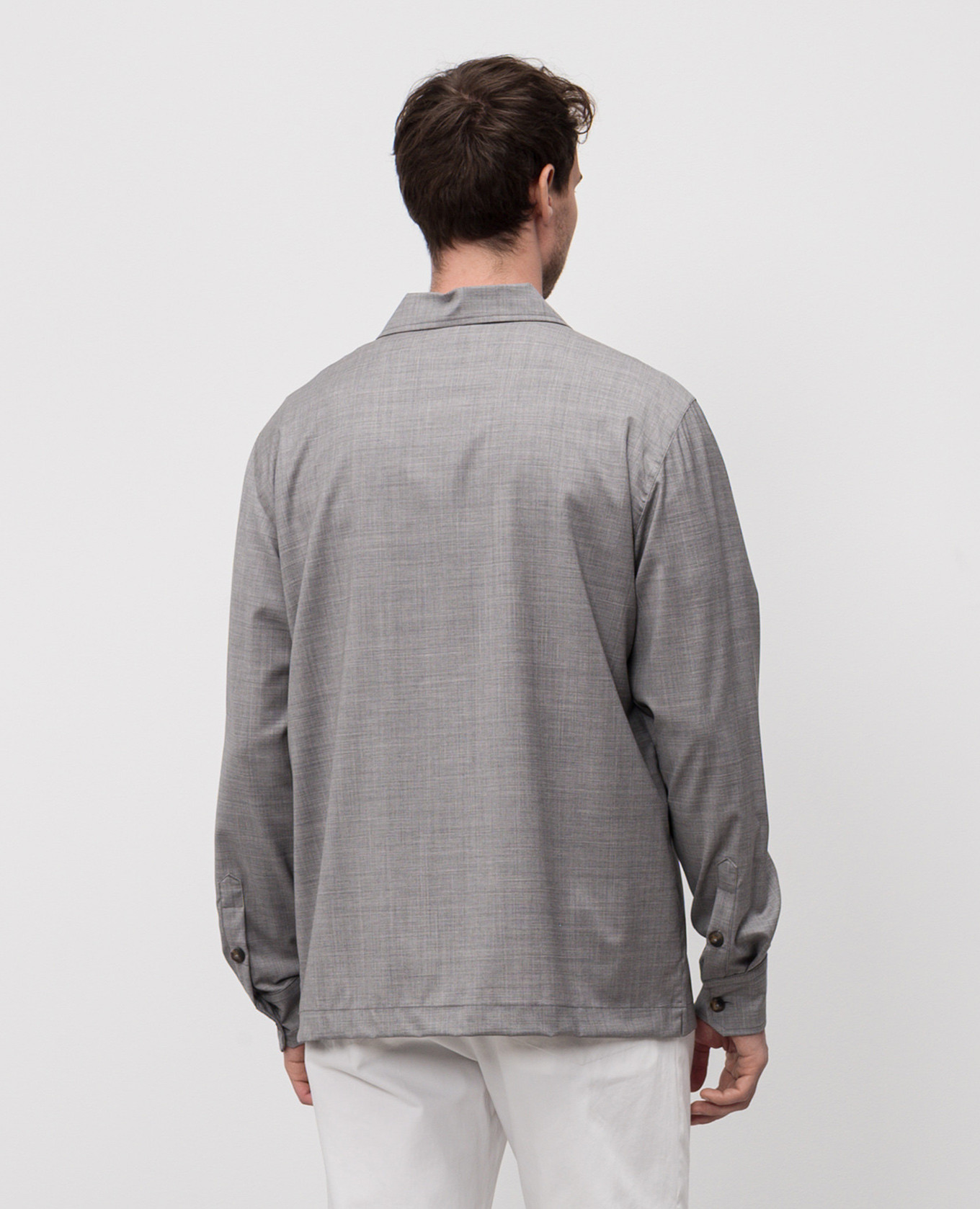 Gray wool shirt CAPOBIANCO 4