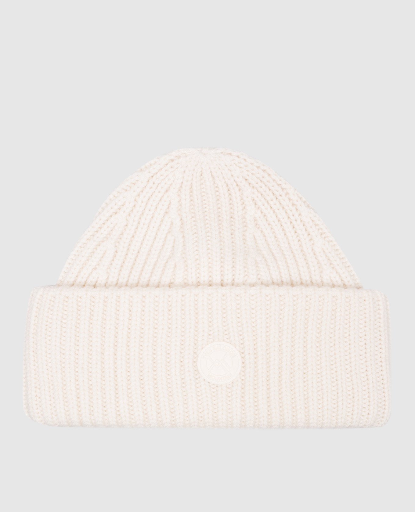 

White wool and cashmere beanie with logo Yves Salomon SKI