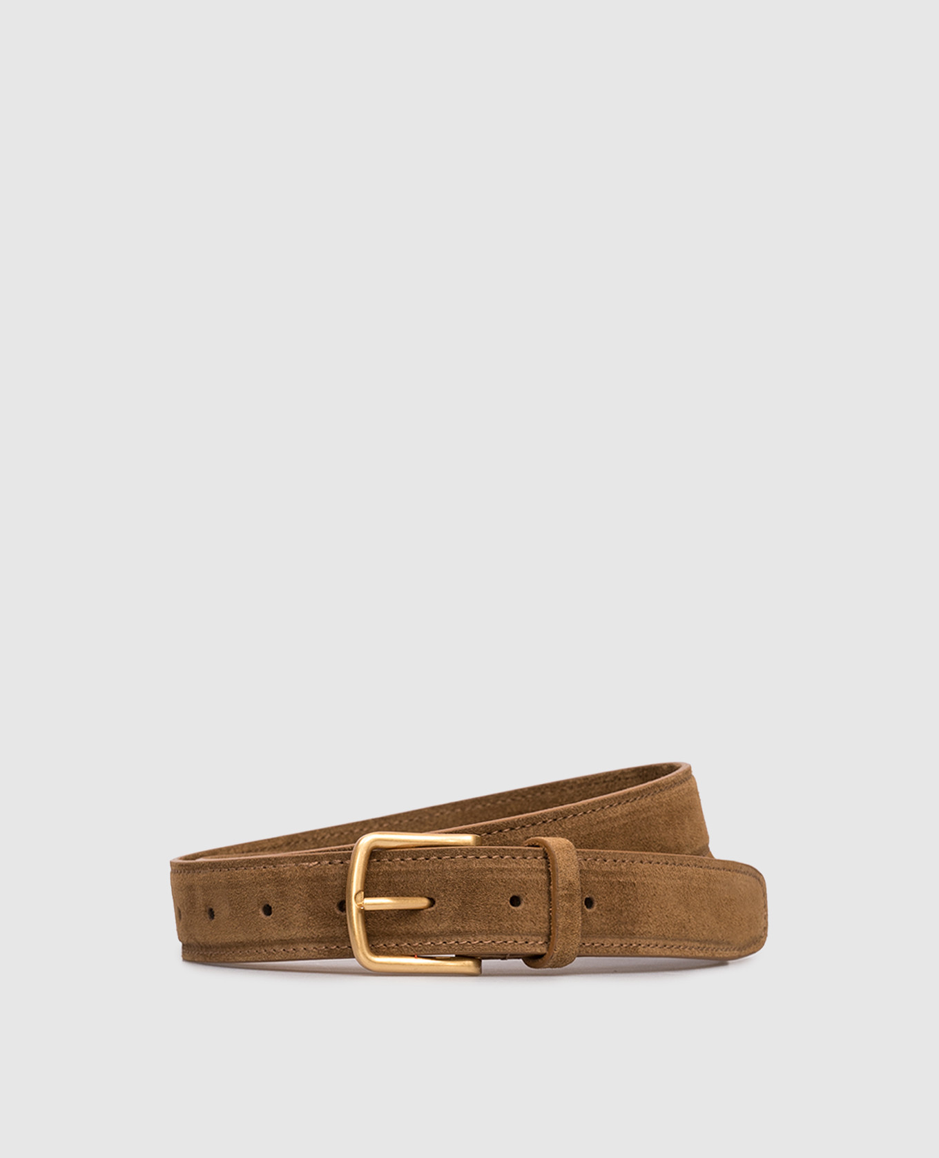 Brown suede belt with gold buckle Babe Pay Pls