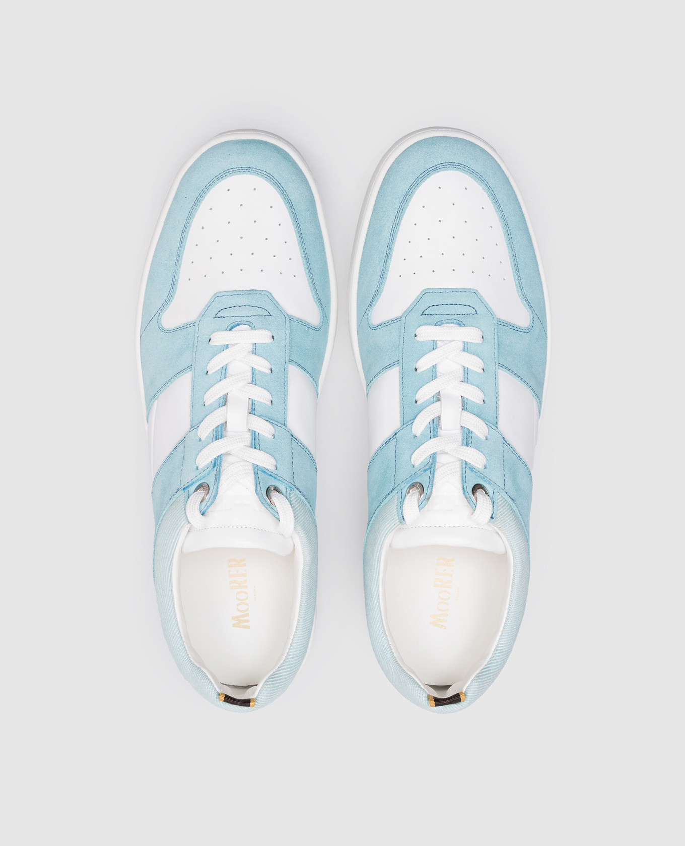 

BANKSY blue leather sneakers MooRER, Light blue