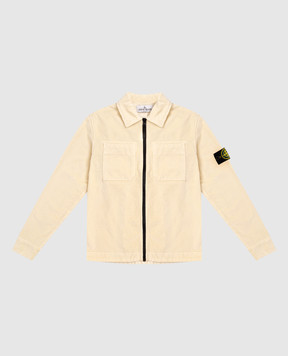 Stone Island Children's yellow corduroy jacket with logo patch K2S161200003S019968