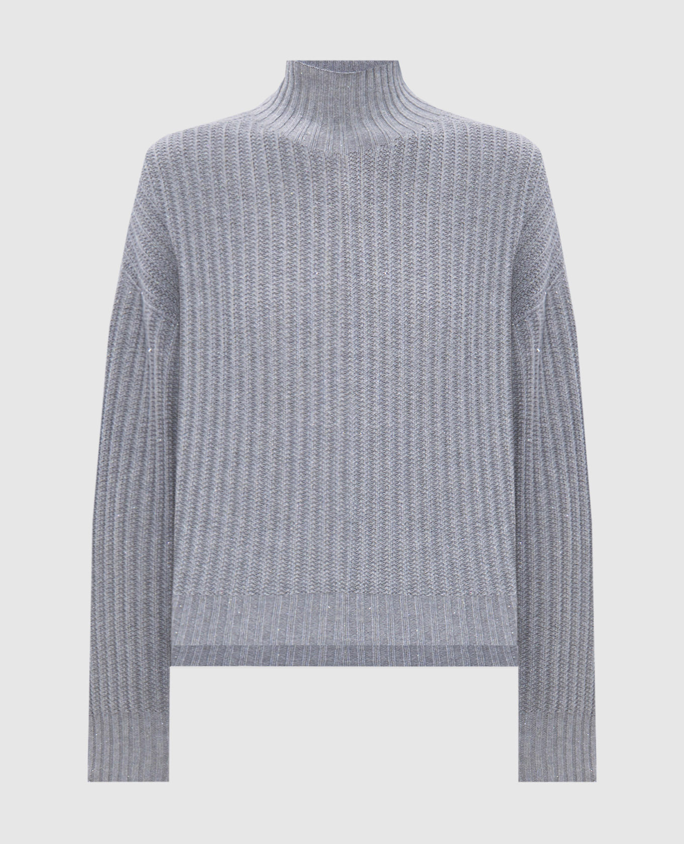 

Gray sweater with wool, silk and cashmere with lurex Peserico, Grey