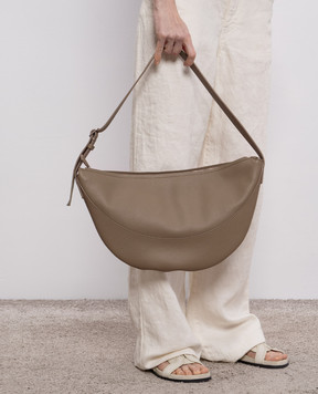 The Row Jouve beige leather hobo bag W1772L145