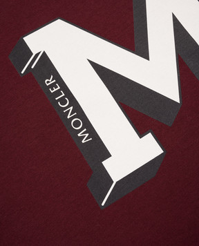 Moncler ENFANT Children's burgundy T-shirt with logo K29548C0000389AFV