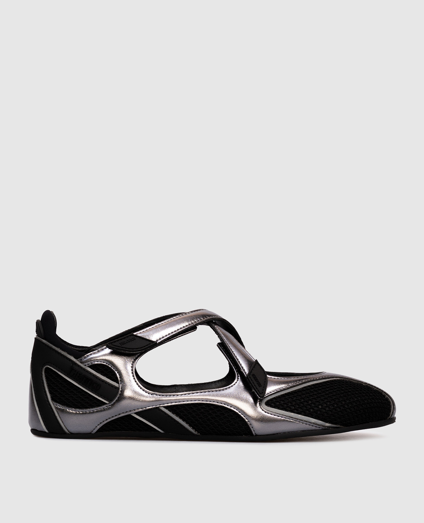 Black ballet flats Floor 01 with logo The Attico