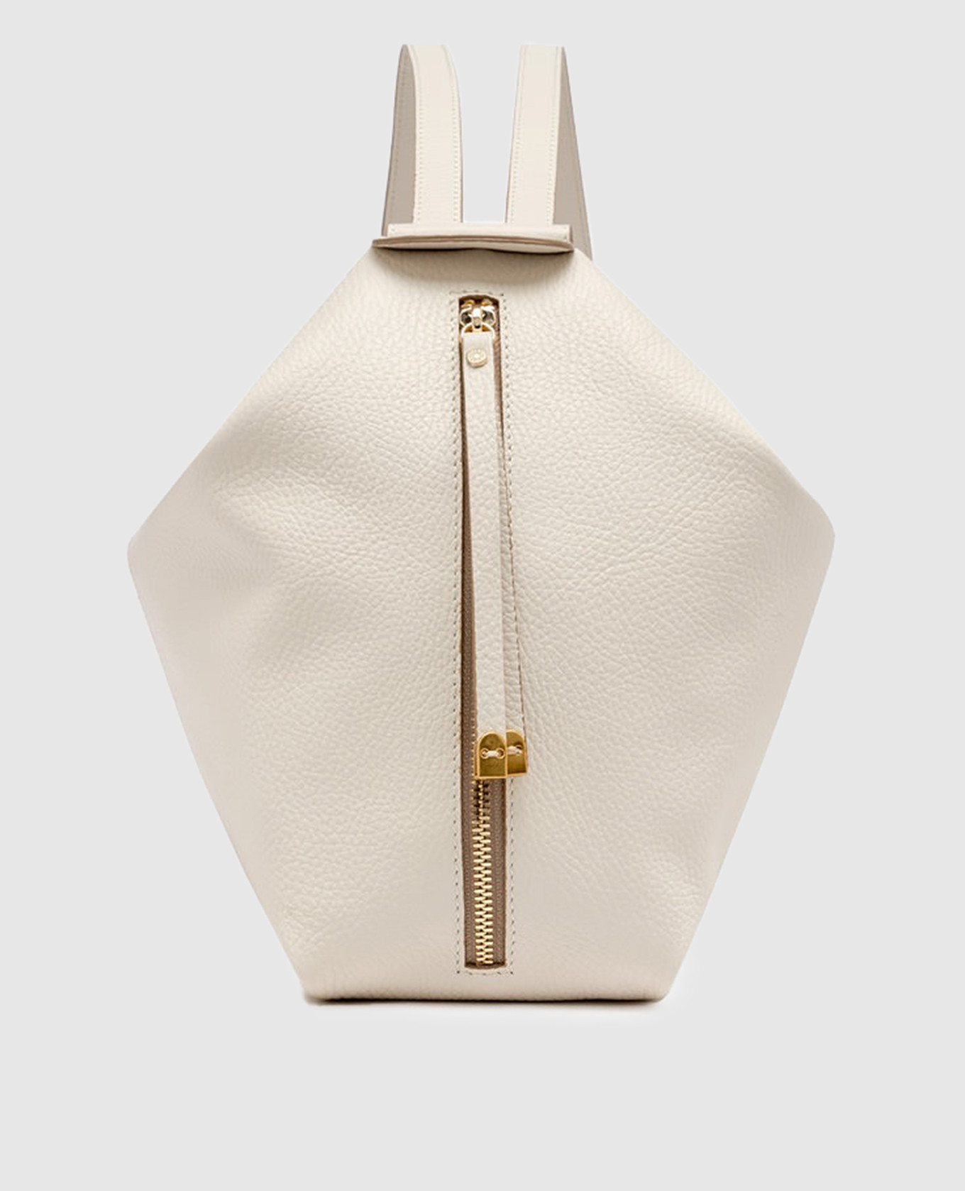 

GUIA white leather convertible bag with logo Gianni Chiarini, Beige