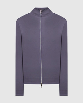 Brunello Cucinelli Purple wool and cashmere cardigan M2400106