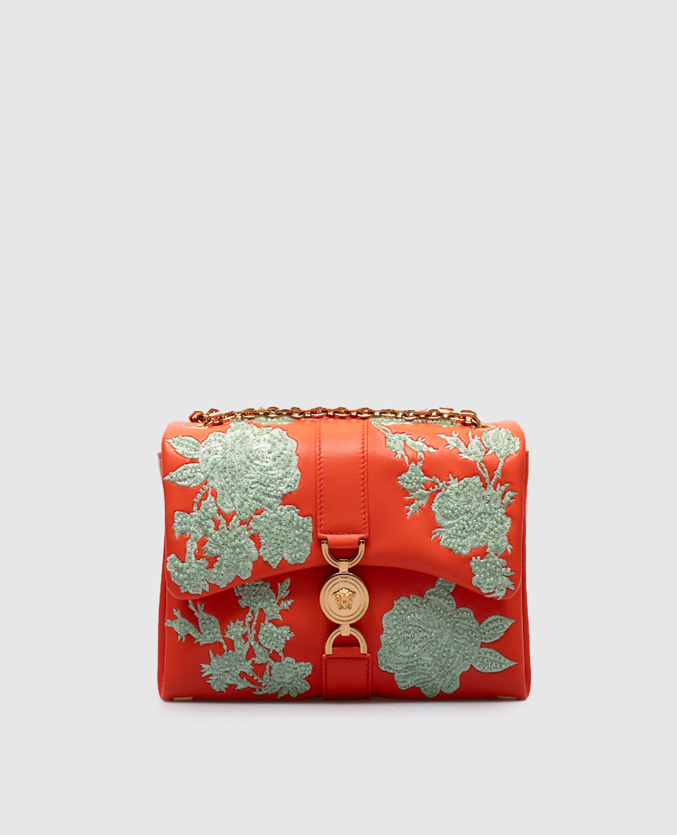 

Kleio orange bag with floral embroidery Versace