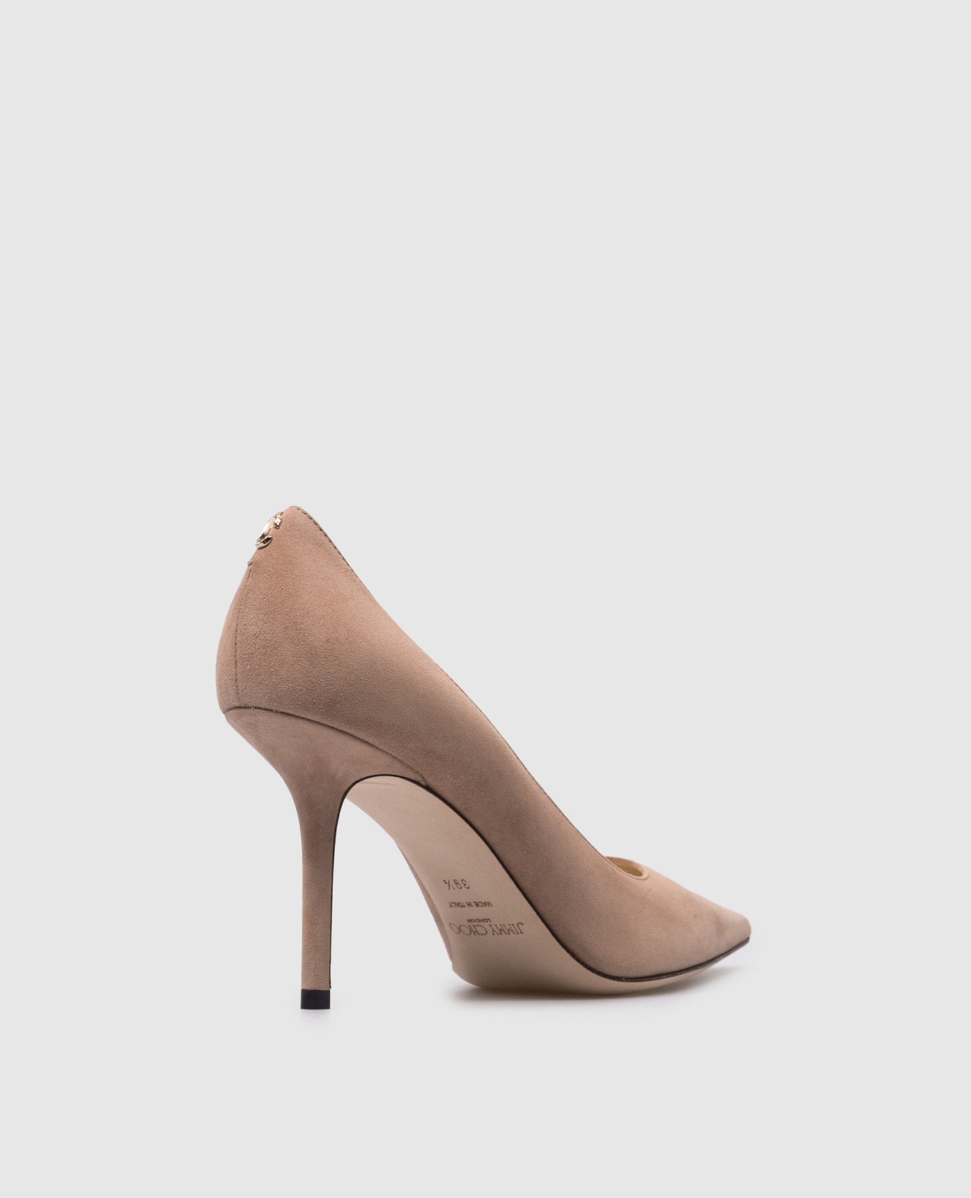 

Love beige suede pumps with metallic monogram Jimmy Choo