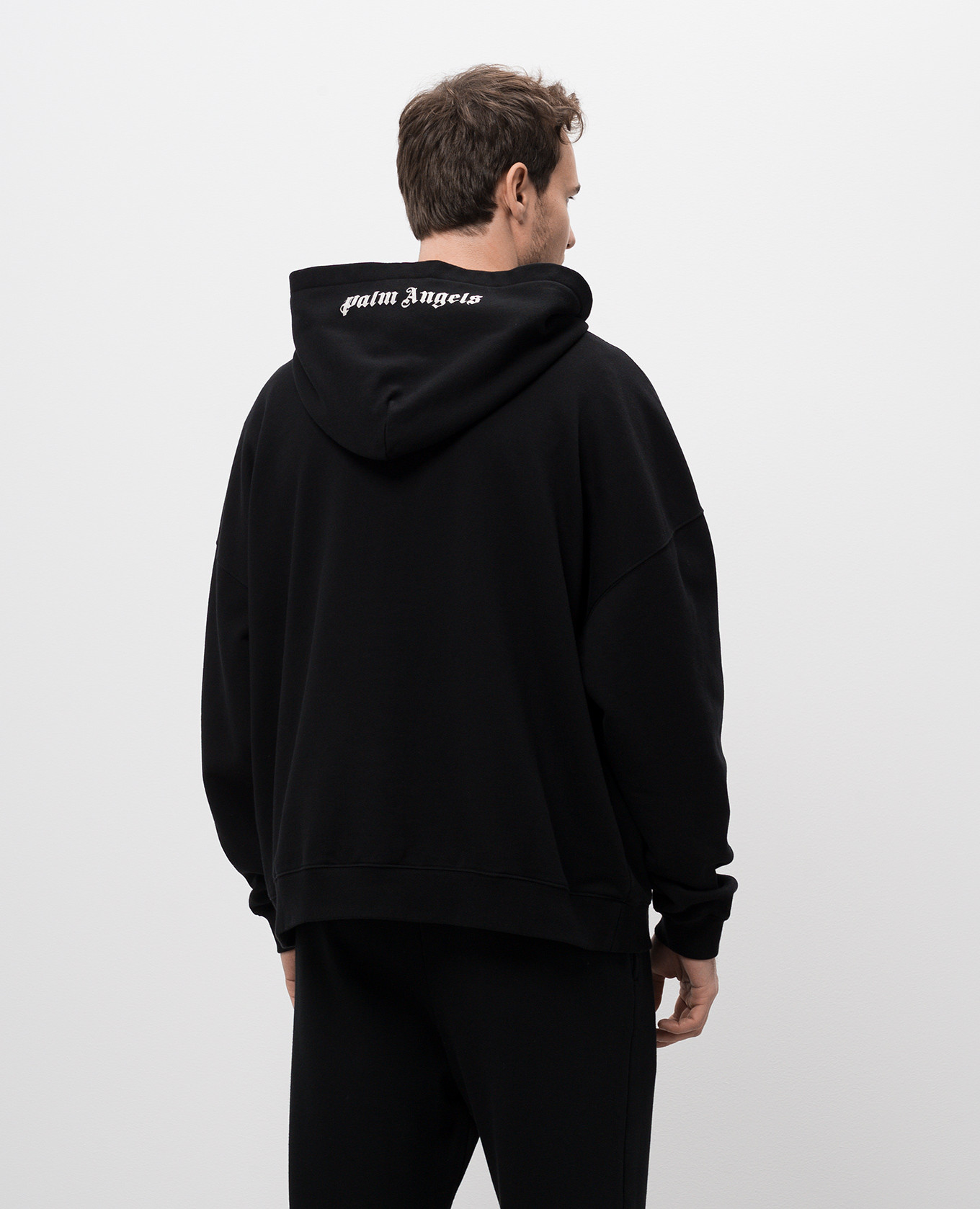 

Black hoodie with logo embroidery Palm Angels
