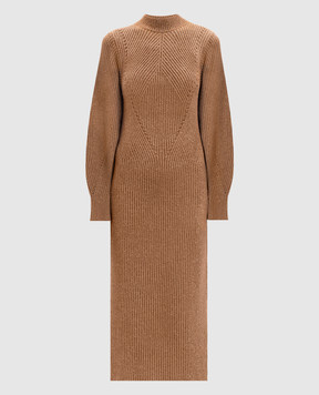 Twinset Brown midi dress with wool 252TT3460