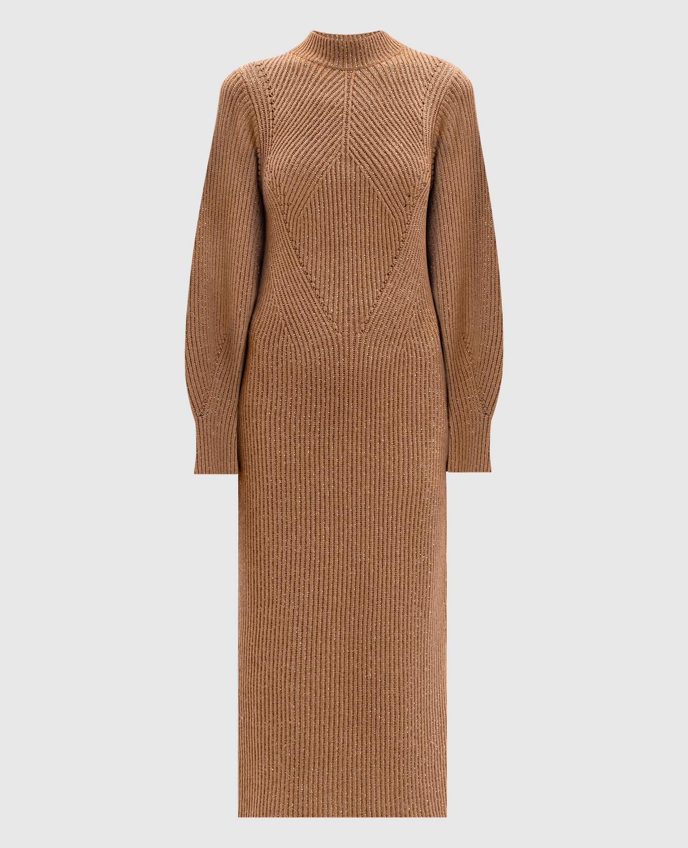Brown midi dress with wool Twinset