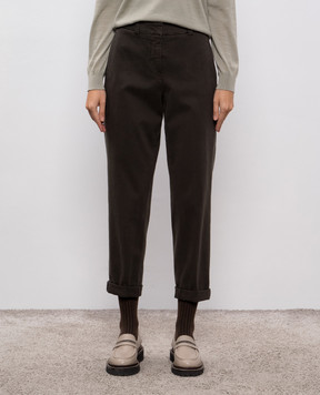Peserico Khaki pants with lapels P04680T302487