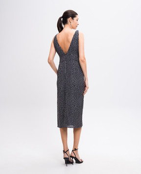 Jacob Lee Black polka dot silk midi dress WDS007SS25BW