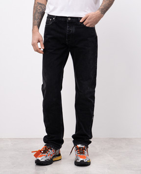 Off-White Black jeans with a vintage effect OMYA18LS25DEN002