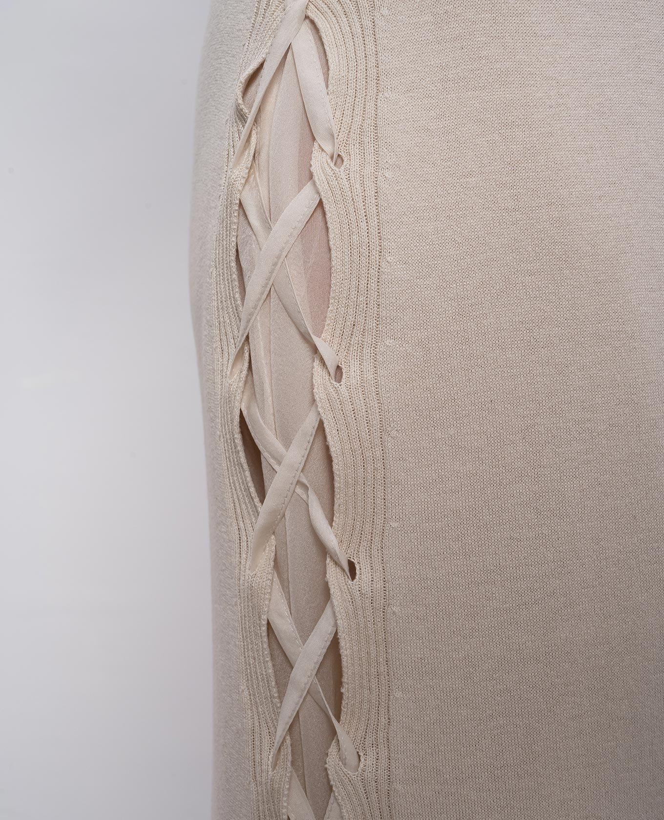 

Beige silk dress with double construction Masnada