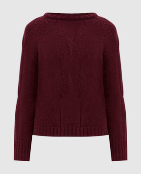 Enrico Mandelli Burgundy cashmere sweater with textured pattern 2KD54A5519