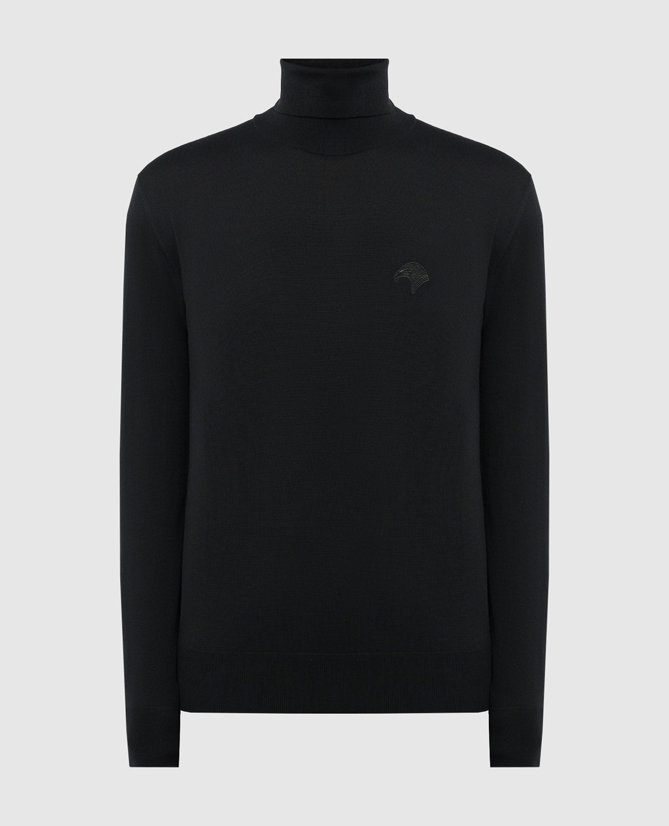 

Black wool golf with logo emblem embroidery Stefano Ricci
