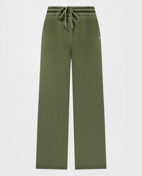 Off-White Green sweatpants with logo embroidery OMCH054F24FLE001