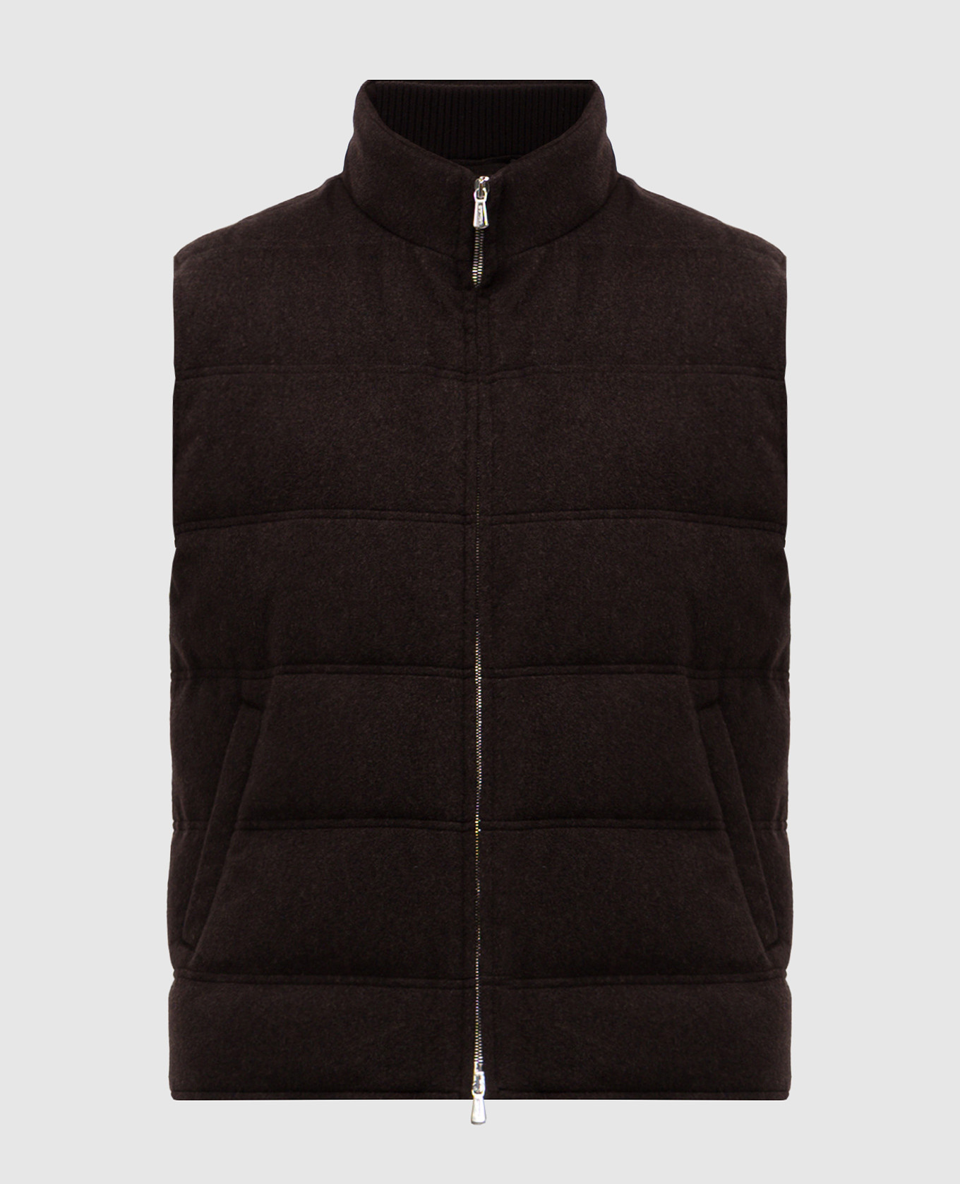 

Brown cashmere down vest Enrico Mandelli