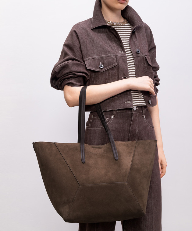 Brunello Cucinelli - BC Duo brown suede tote bag MBDLD2571