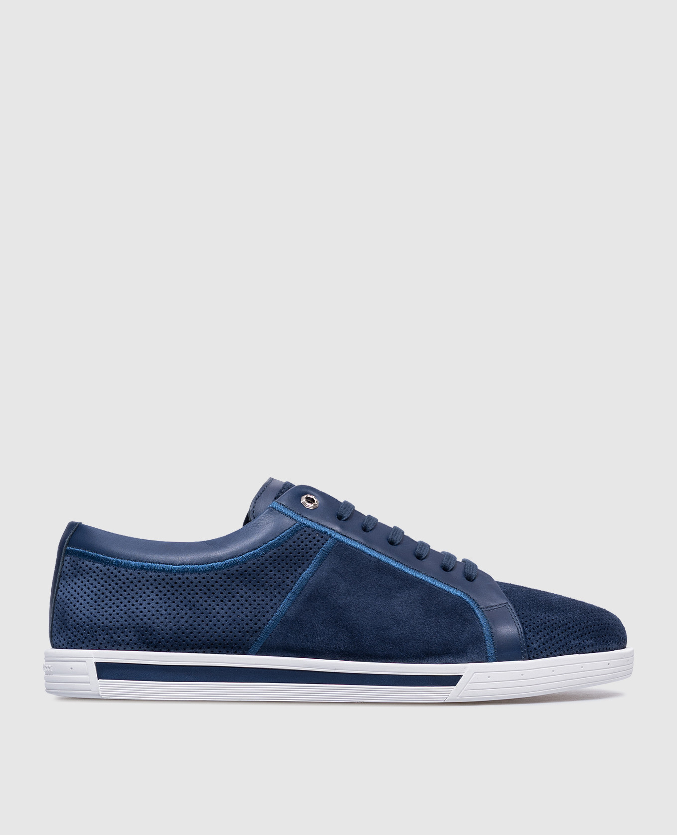 

Blue suede sneakers with logo Stefano Ricci