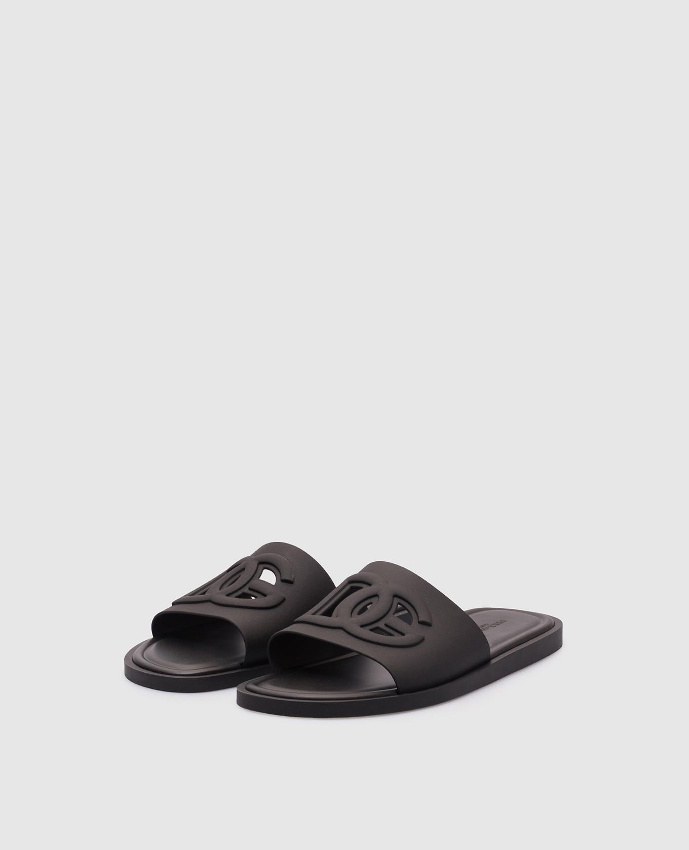 

Black sliders with textured logo monogram Dolce&Gabbana