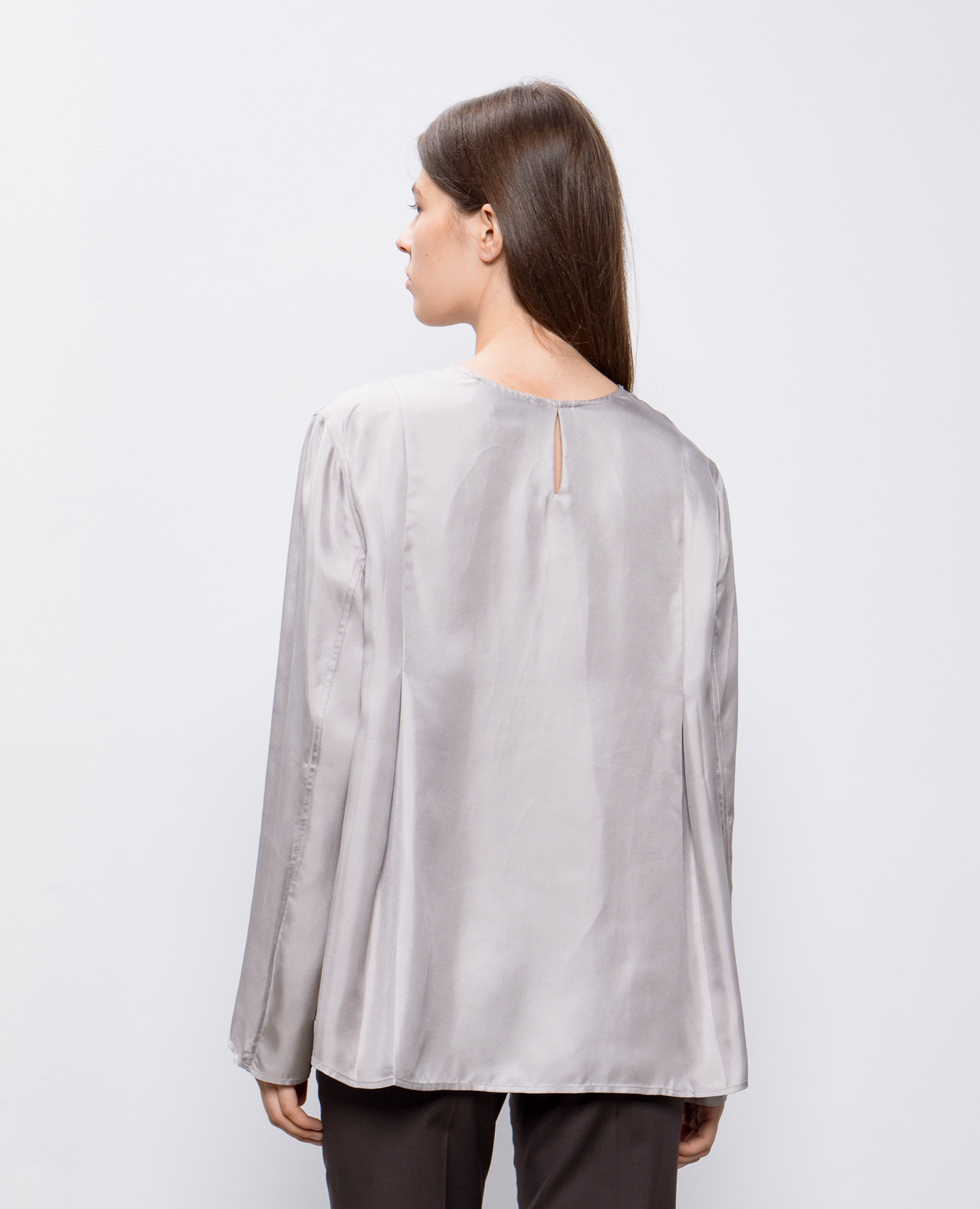 

ADALYN gray silk blouse Lou Lou Studio, Grey