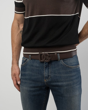 Dolce&Gabbana Brown leather strap with DG logo BC4675AT489