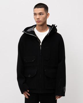 C.P. Company Black wool jacket with logo MOW148A006168A
